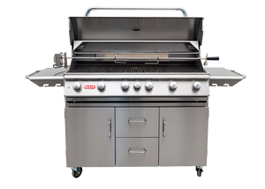 Bull Diablo 46-Inch 6-Burner Built-In Gas Grill with Infrared Rotisserie - 62649 + 28038