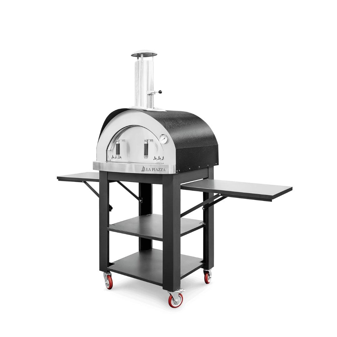 La Piazza Piccolo 33" Wood Fired Pizza Oven - Black - Freestanding 