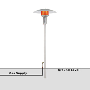 Patio Comfort Permanent Post Natural Gas Infrared Patio Heater - NPC05 SSPP - Glow