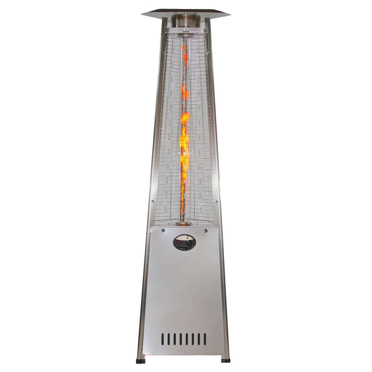 RADtec Allure Series Propane Pyramid Flame Patio Heater - Stainless Steel - PYR-SSP - Front View