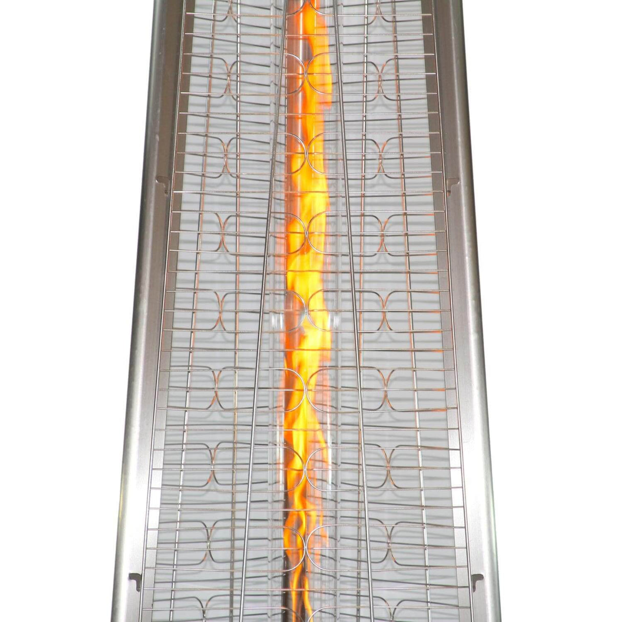 RADtec Allure Series Propane Pyramid Flame Patio Heater - Stainless Steel - PYR-SSP - Flames