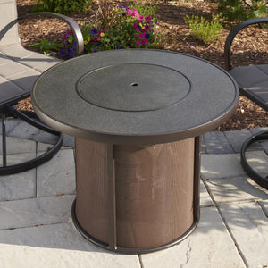 The Outdoor GreatRoom Company Stonefire Fire Pit w/Dora Brown Base - SF-32-K - Close Cover 
