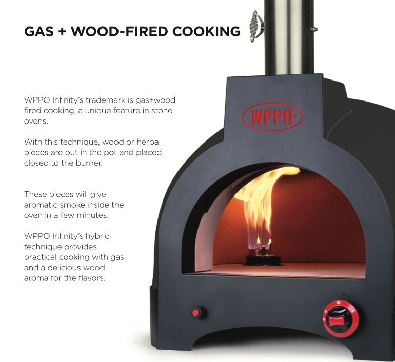 WPPO Infinity 50-Inch Hybrid Wood/Gas Pizza Oven - Dual Fuel - WKI50-RR