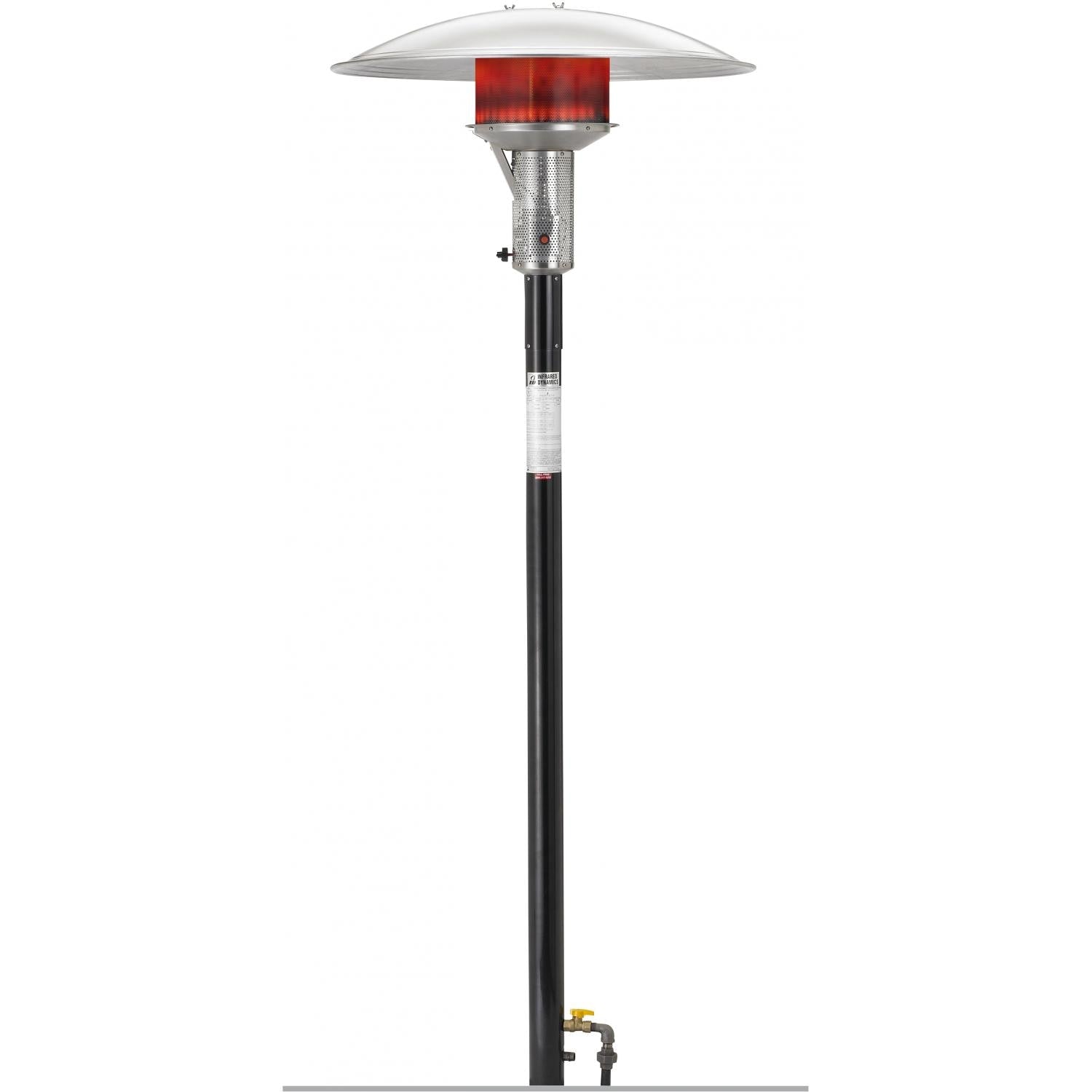 Sunglo 50,000 BTU Natural Gas Post-Mount Patio Heater - Black - Glow