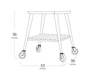 WPPO Infinity Wheeled Trolley - Dimensions 