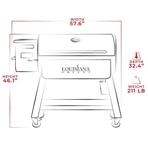 Louisiana Grills - 10640 - LG1200BL Black Label Series Pellet Grill - Grill Exterior Dimensions