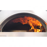 Forno Venetzia Pronto 500 33-Inch Freestanding Outdoor Wood-Fired Pizza Oven With Rolling Wood Fire Display 
