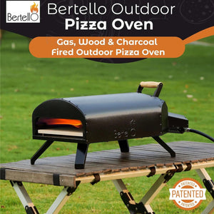 Bertello 12" Outdoor Pizza Oven Everything Bundle, SimulFIRE Gas/Wood Technology BRQE1000