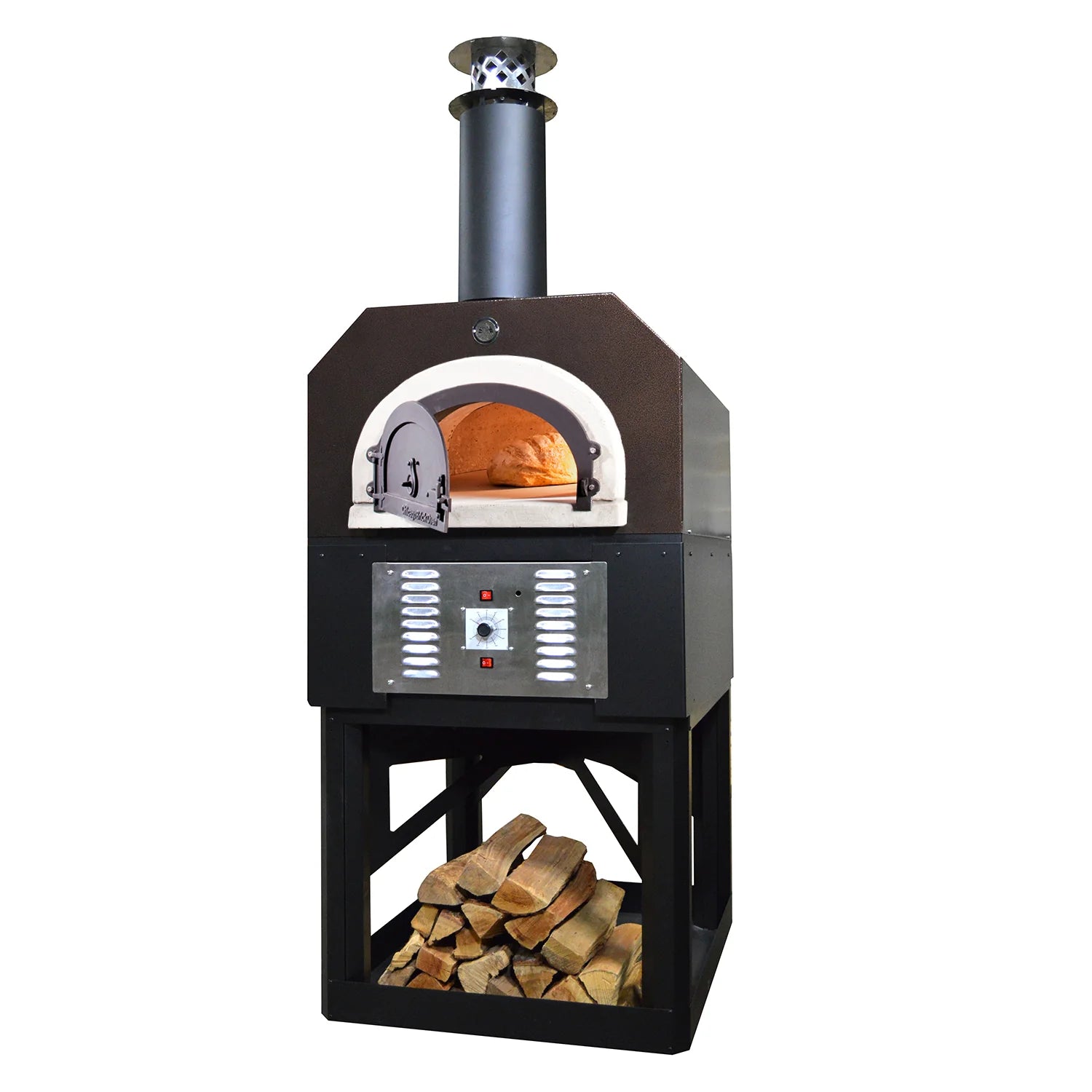 Chicago Brick Ovens CB)-750 Commercial Hybrid Pizza Oven On Stand CBO-O-STD-750-HYB-NG-CV-C-3K