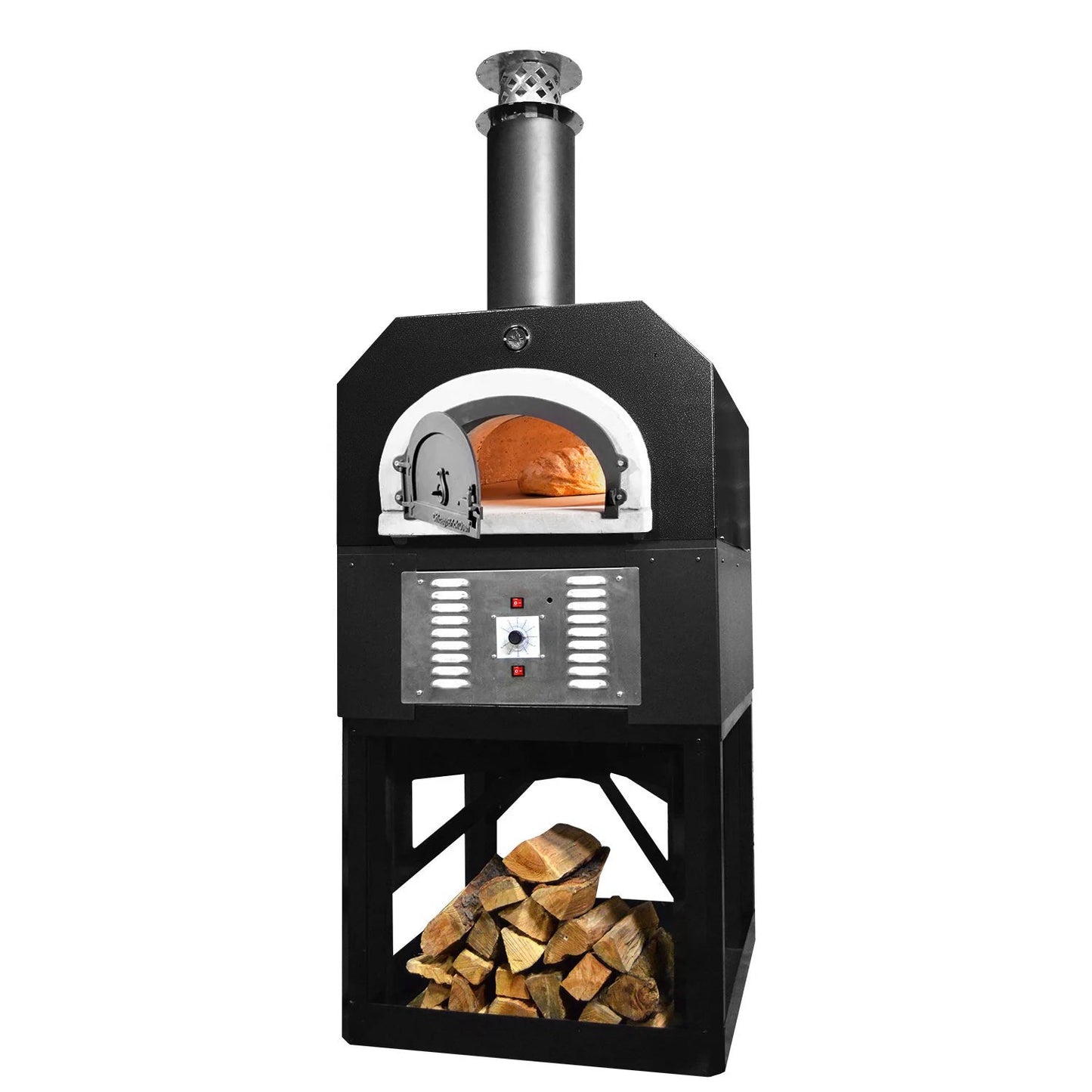 Chicago Brick Ovens CB)-750 Commercial Hybrid Pizza Oven On Stand CBO-O-STD-750-HYB-NG-SB-C-3K