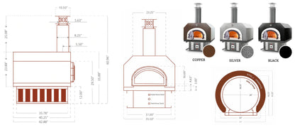 Chicago Brick Ovens CBO-750 Commercial Countertop Hybrid Pizza Oven CBO-O-CT-750-HYB-NG-CV-C-3K