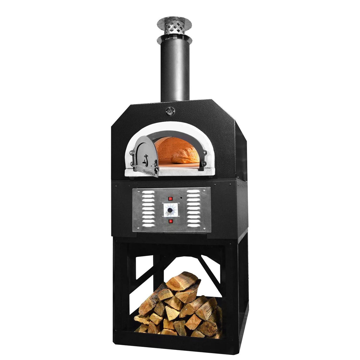 Chicago Brick Oven CBO-750 Hybrid Gas & Wood Fired Residential Outdoor Pizza Oven on Stand CBO-O-STD-750-HYB-NG-CV-R-3K