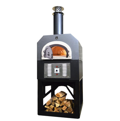 Chicago Brick Oven CBO-750 Hybrid Gas & Wood Fired Residential Outdoor Pizza Oven on Stand CBO-O-STD-750-HYB-NG-SV-R-3K