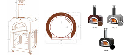 Chicago Brick Oven CBO-750 Mobile Stand Wood Fired Pizza Oven CBO-O-MBL-750-CV