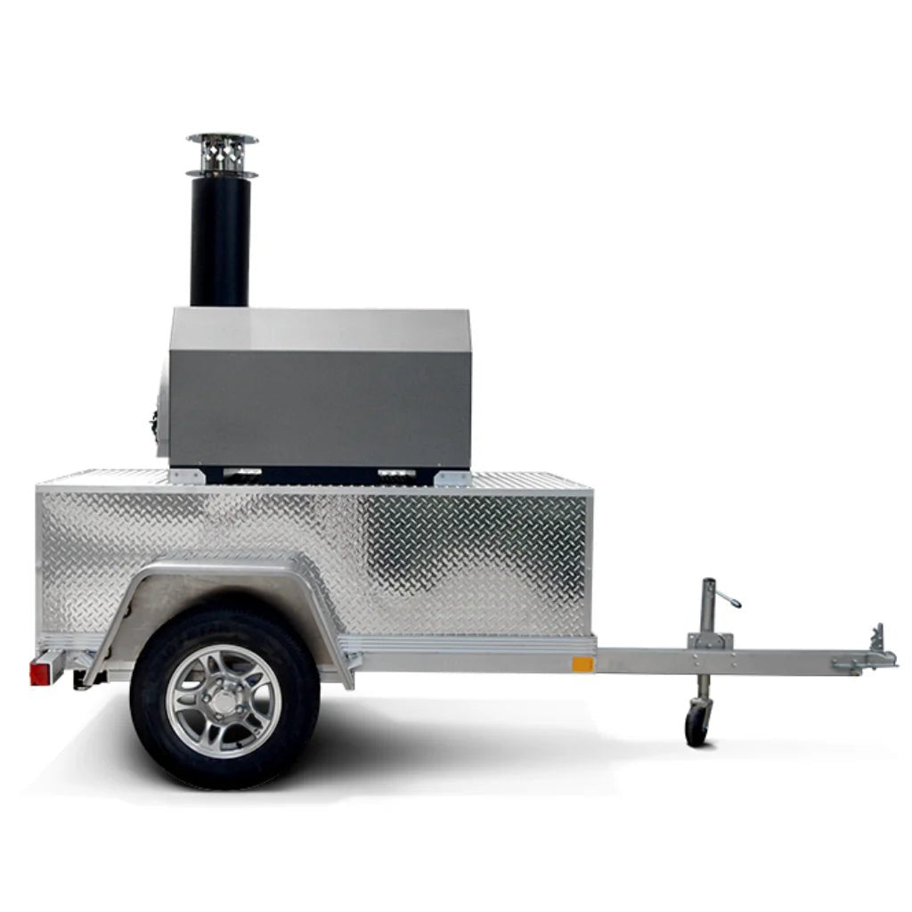 CBO-750 Tailgater Wood Fired Mobile Pizza Oven - CBO-O-TAIL-SV - Silver - Side View  