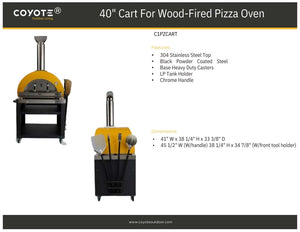 CoyotePizza ovenC1PZCART Cart For Coyote Wood Fired Pizza OvenC1PZCARTFlameOutDoors