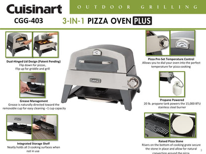 Cuisinart 3-in-1 Pizza Oven Plus - Griddle & Grill - CGG-403