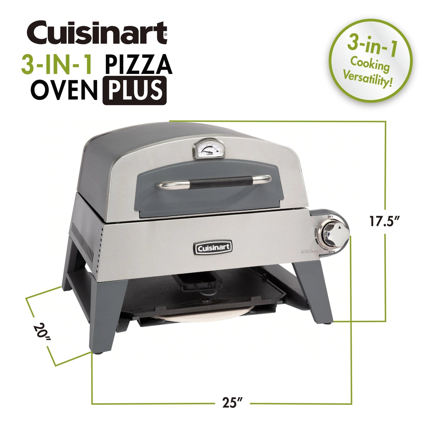 Cuisinart 3-in-1 Pizza Oven Plus - Griddle & Grill - CGG-403