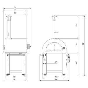 Empava 30-Inch Outdoor Dual Fuel Pizza Oven - PG03 - EMPV-PG03