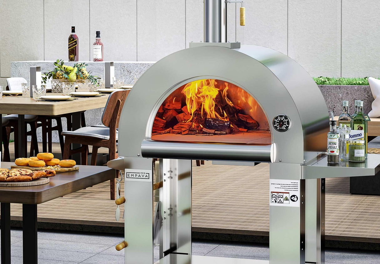 Empava PG05 Outdoor Wood Fired Pizza Oven w/Side Table - 800°F Max - EMPV-PG05