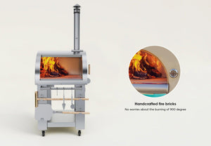 Empava PG05 Outdoor Wood Fired Pizza Oven w/Side Table - 800°F Max - EMPV-PG05