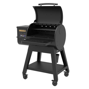 Louisiana Grills - 10638 - LG0800BL Black Label Series Pellet Grill - Angled Right Open