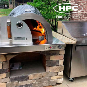 HPC Forno Series Hybrid Gas/Wood Pizza Oven w/ Cart - FDP-FORNO/BLX-EI-LP