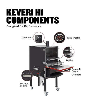 Keveri H1 Vertical Multi-Purpose Charcoal Oven - H1BT