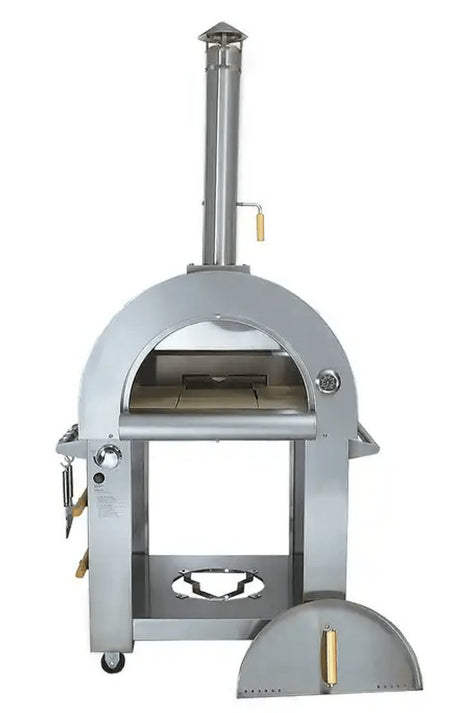 Kokomo 32 Inch Pizza Oven - Dual Fuel Gas or Wood Fired Stainless Steel - KO-PIZZAOVEN-LP