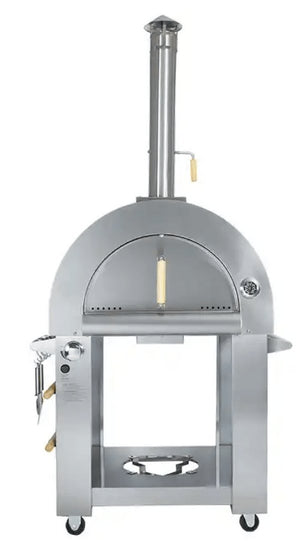 Kokomo 32 Inch Pizza Oven - Dual Fuel Gas or Wood Fired Stainless Steel - KO-PIZZAOVEN-LP