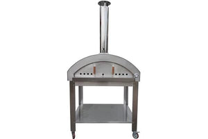 La Piazza Grosso 53-inch Wood Fired Pizza Oven - With standard Cart - Front View