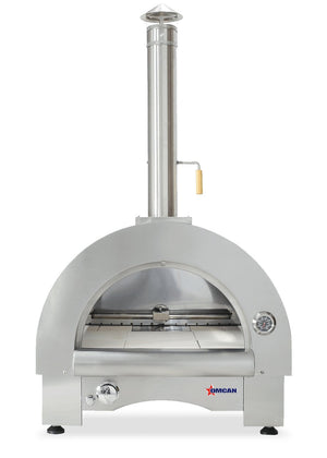 Omcan 33″ Countertop Wood Burning And Propane Gas Pizza Oven - 47875