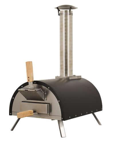 Omcan Countertop Wood Burning Pizza Oven with Black Cover - 44432