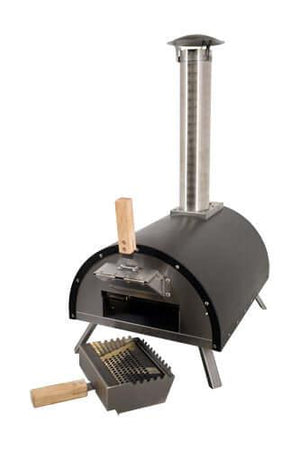 Omcan Countertop Wood Burning Pizza Oven with Black Cover - 44432