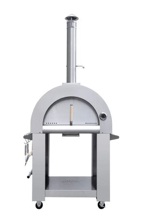 Omcan 32″ Stainless Steel Wood Burning Pizza Oven - 43113