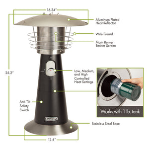 Cuisinart Portable Tabletop Patio Heater - COH-500P - Spec Sheet