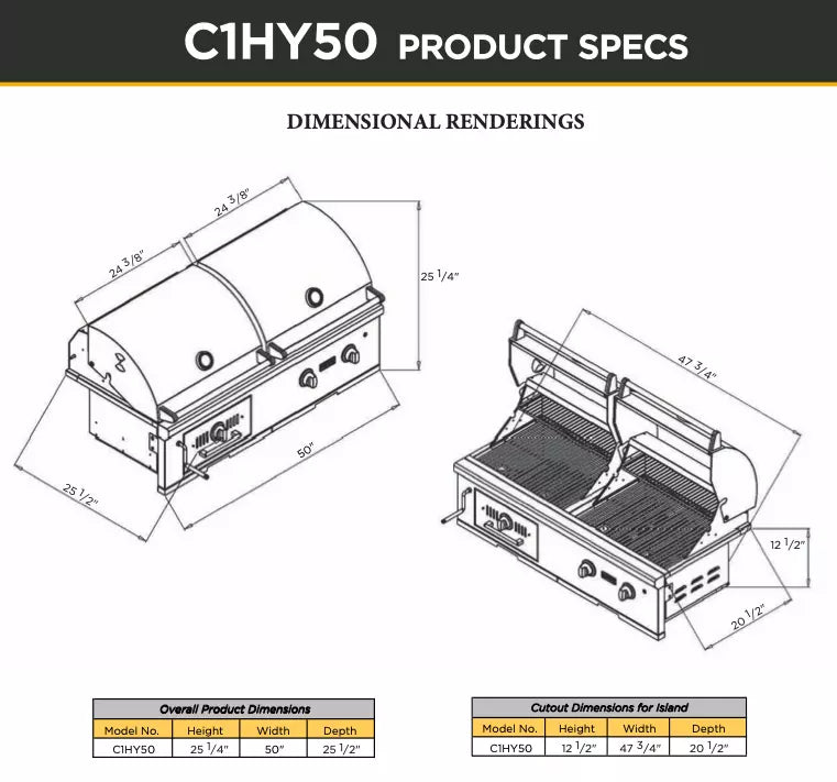 Coyote Hybrid Grill C1HY50NG