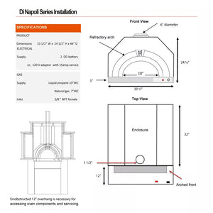 Kit de bricolaje para horno de pizza a gas o leña de 40 pulgadas inspirado en HPC Fire Di Napoli