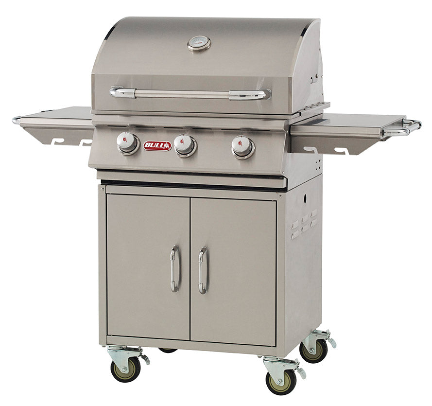 Steer 3 Burner Grill, Bull Grills - Stainless Steel, 60,000 BTU, 900 Sq. In. Cooking Area - 69009