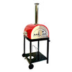 WPPO 25-Inch Hybrid Wood/Gas-Fired Pizza Oven on Cart - WKE-04WG-RED