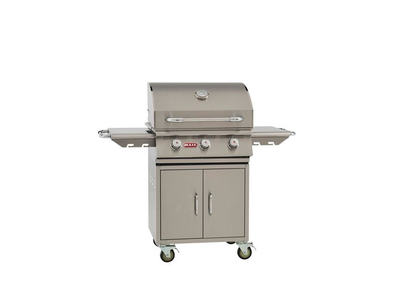 Steer 3 Burner Grill, Bull Grills - Stainless Steel, 60,000 BTU, 900 Sq. In. Cooking Area - 69009